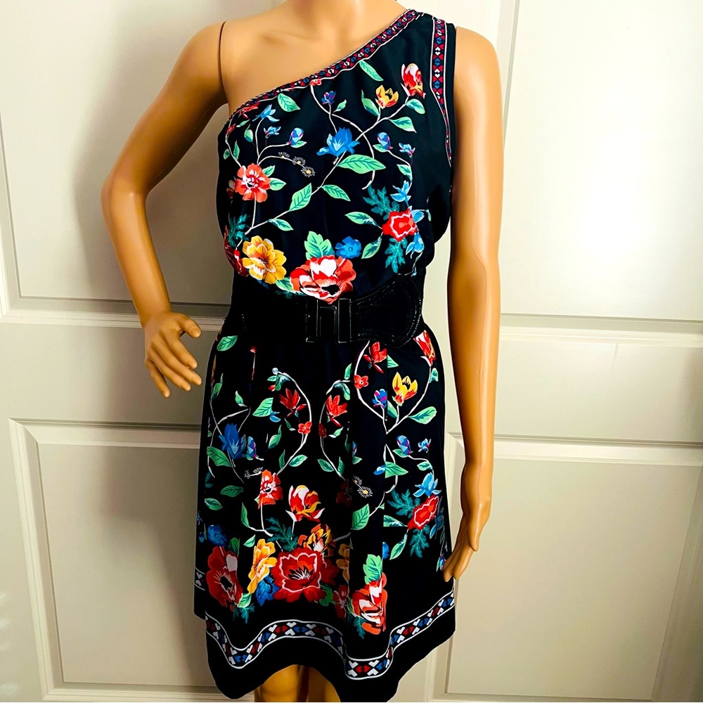 New SHEIN LUNE Floral Print One Shoulder Dress - Picture 2 of 8